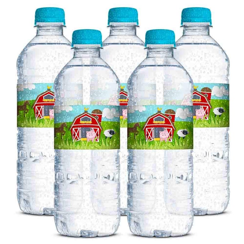 Amanda Creation Barnyard Bash Birthday Waterproof Water Bottle Sticker Wrappers, 20 1.75" x 8.5" Wrap Around Labels by AmandaCreation - Image 4